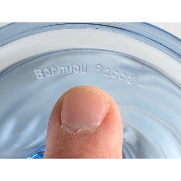 SET of 4 Bormioli Rocco Fortuna blue glass cornucopia dessert horns Italy - Picture 6 of 9